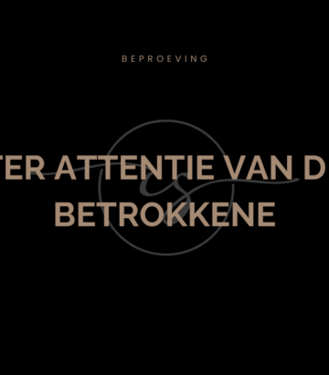 Ter Attentie Van de Betrokkene